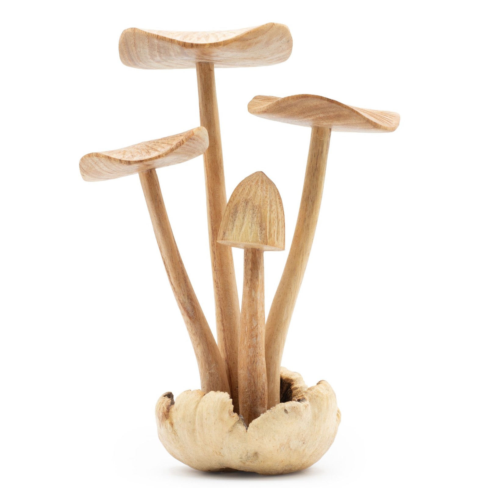 B&Q - Handmade Parasite Wood Mushroom Carving Set4 Large Sculptural Mushrooms - Image 2