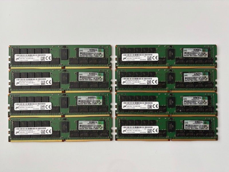 Micron 256 GB 8 x 32 DDR4-2666 PC4-21300 Server RAM Memory MTA36ASF4G72PZ-2G6D1