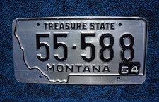 1963 1964 Montana License Plate