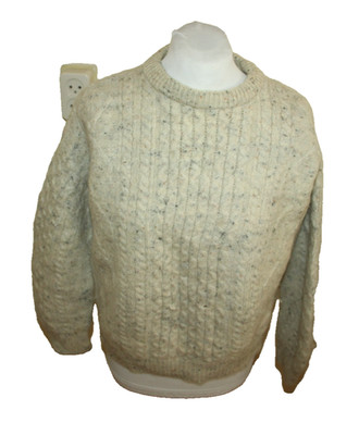 Aran Crafts Damen Pullover  Gr L Beige Zopf Wolle Irland