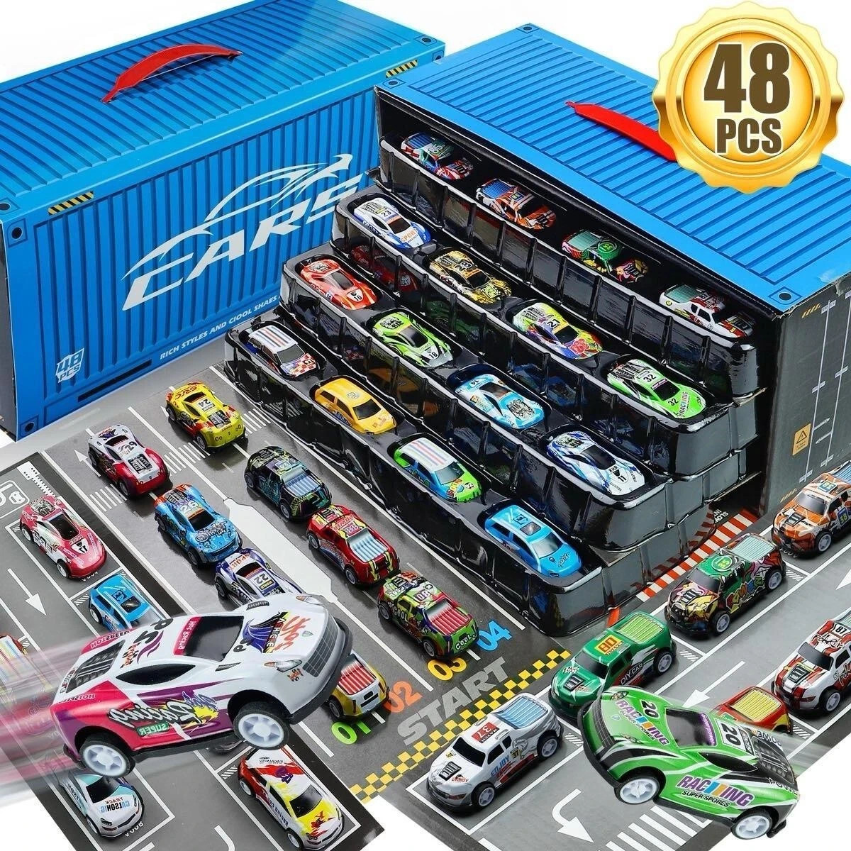 Toy Set With Storage Box &ndash; Race Car Collection For Boys A