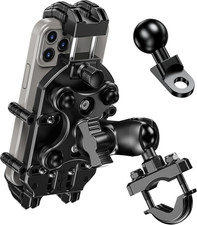 Motorcycle Phone Mount Holder with Vibration Dampener  High-Speed Secure Lock,