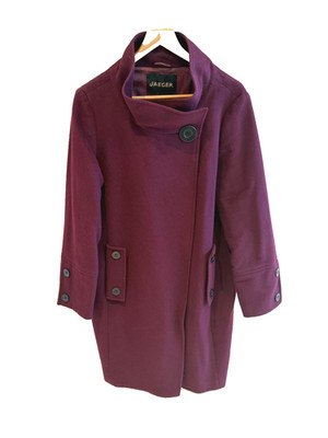 Women's Jaeger Angora and wool coat, burgundy, UK size 14, excellent condition