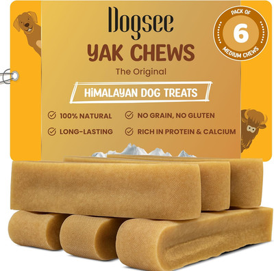 Yak Cheese Himalayan Dog Chews 1Lb (Medium - 6 Bars), 100% All Natural, 60% Prot
