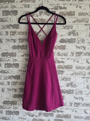 LuLus Love Galore Magenta Skate Dress NWT Strappy Back Party Wedding