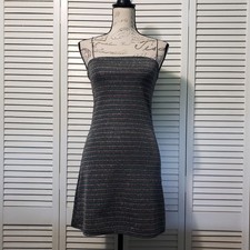 UO Pins And Needles Glitter Stripe Mini Dress Women's Small Sleeveless A-Line