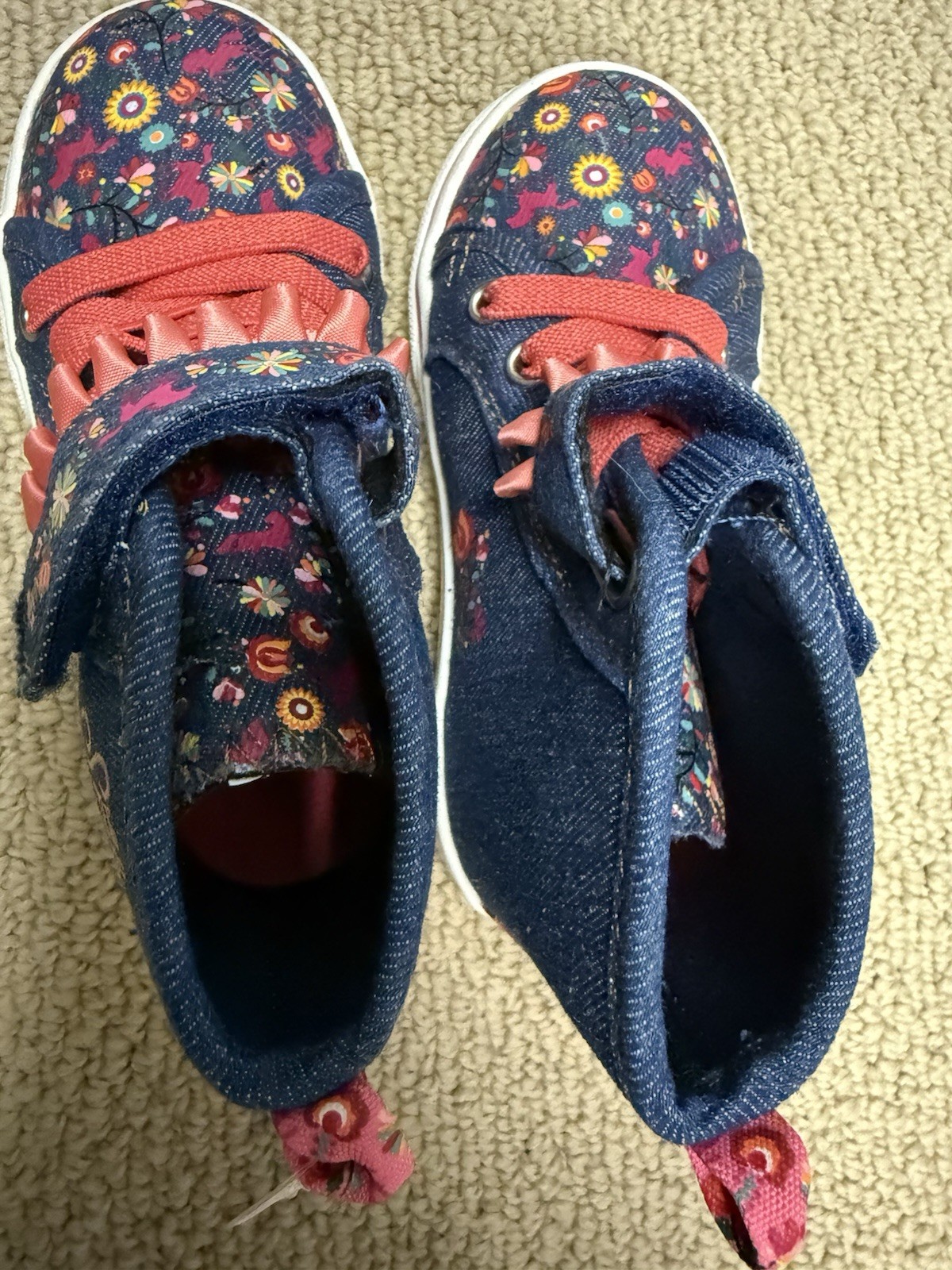 Scarpe da tennis alte Spirit Movie bambina blu denim cavallo pony 8