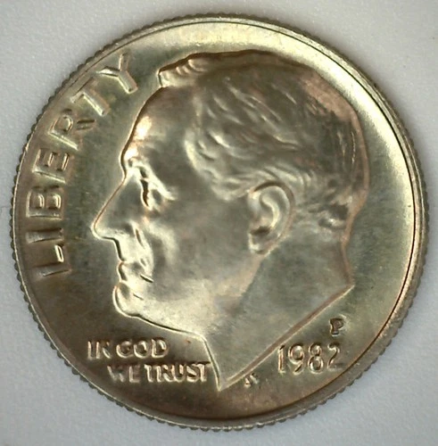 1982 P Roosevelt Dime Coin Uncirculated Ten Cents UNC 10c