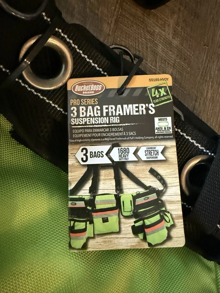 Bucket Boss Hi-Vis Mullet Buster Suspension Tool Belt Rig Harness New With Tags - Image 3 of 4