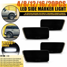 Smoked White Led Frontrear Bumper Marker Lights For 21-23ford Bronco Sport4-20x