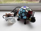 Vintage Quoizel Ladybug / Turtle Stained Glass Accent Lamp Tiffany Style Decor