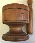 Antique Turned Wood Mortar & Pestle — photo 4