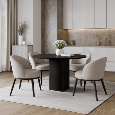 Beistelltisch CUBO Ø100 cm Metalltisch Wohnzimmertisch SCHWARZ