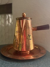 Vintage, Mexican,60s Victoria Taxco Copper & Silver Coffee Pot & Tray