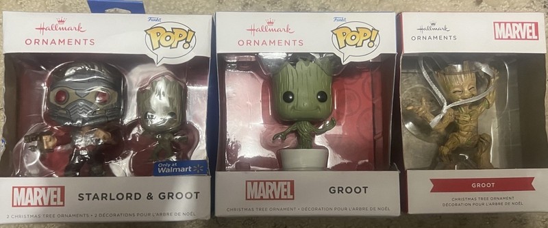Disney Funko Pop  And Hallmark Groot Christmas Ornaments  Lot Of 3