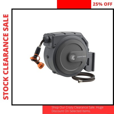 Giraffe Tools Retractable Garden Hose Reel 130 ft