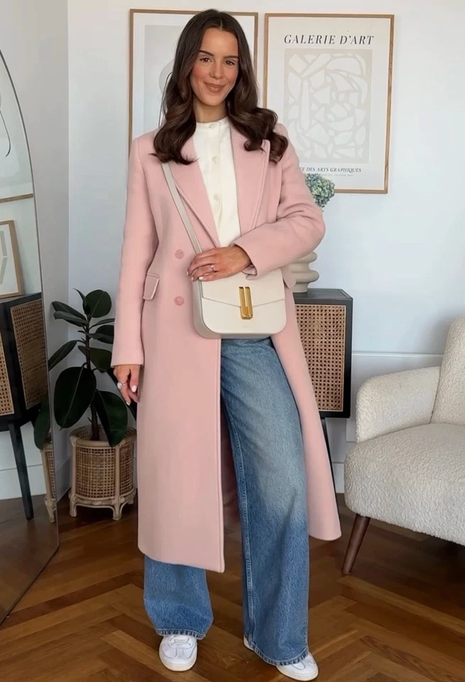 ZARA WOMAN SS25 WOOL BLEND DOUBLE BREASTED COAT ZW COLLECTION SIZE L REF2091/724 - Image 2 of 4