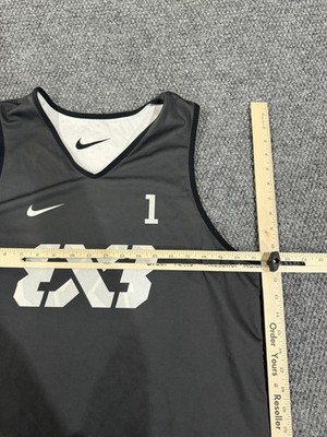 FIBA 3X3 Basketball Jersey Mens Large Black White Reversible Nike
