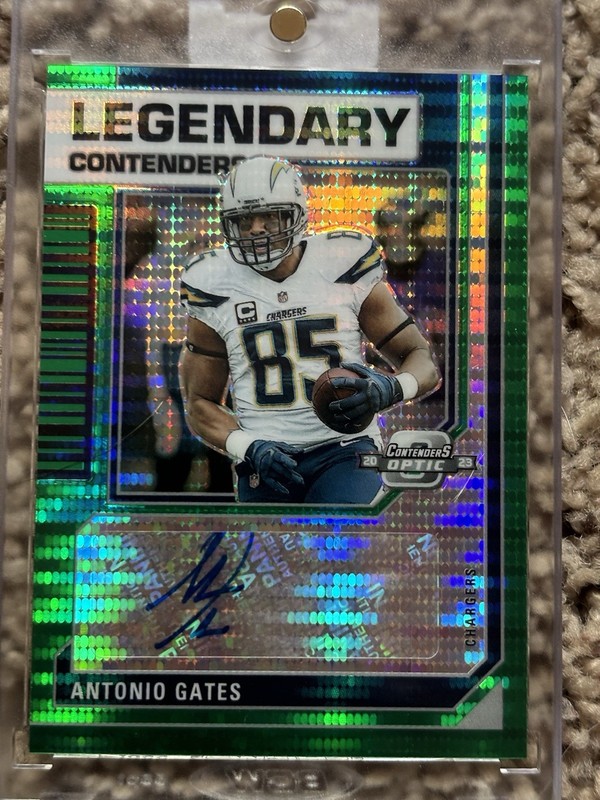 Antonio Gates Optic Green Hyper Auto /30 Chargers Legend HOF