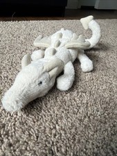Jellycat Little Snow Dragon Authentic White Retired Plush Small 12" No Tag