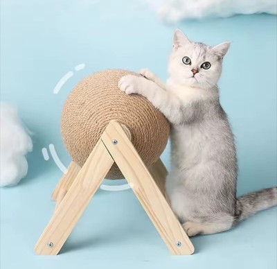 Small Cat Scratching Ball Toy Kitten Sisal Rope Ball Grinding Paws Pet Supplies