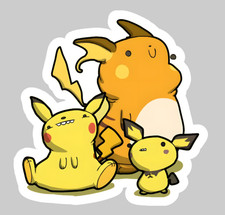 Pikachu evolutions Waterproof Vinyl Sticker Decal Die-Cut