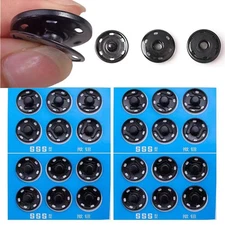 12-Sets Black 0.82" Metal Sew On Snap Buttons Fasteners Press Studs for Jean