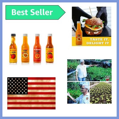 Hot Sauce from Puerto Rico, Four Flavor Variety, Pique, Passion Fruit, Guava,...