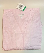 NWT Miss Elaine Essentials Brushed Back Satin Long Robe Pink Size Petite Large
