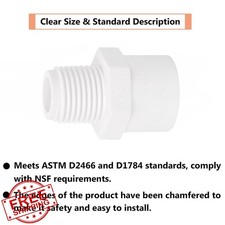 Lswteiz 20Pack 1/2" PVC Male Adapter Pipe Fittings Schedule 40