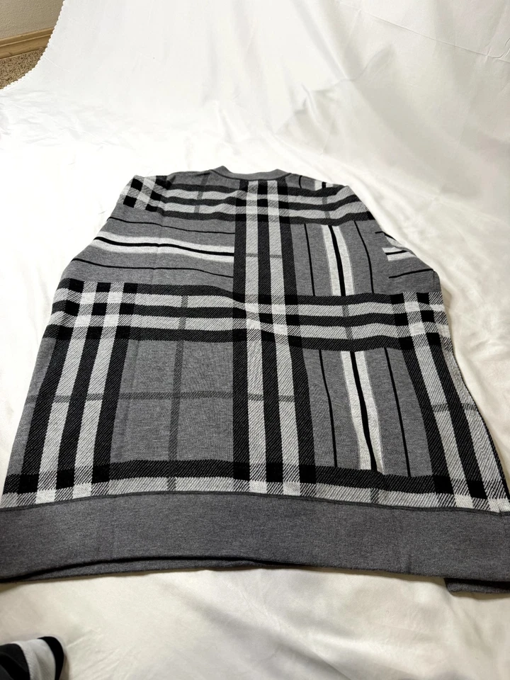 Suéter Burberry Jacquard de Lana a Cuadros y Rayas en Gris Talla L Foto 4 de 4