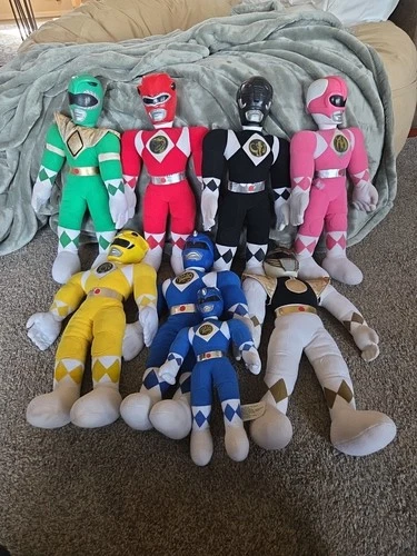 8 Vintage 1993 Large Power Rangers Plushies Lot *FULL SET* Good Condition SABAN