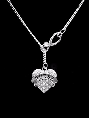 Stethoscope Nurse Necklace Heart Graduation Gift RN LPN Lariat