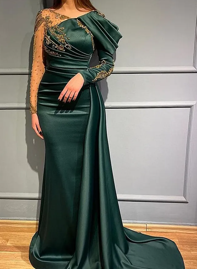 sachin and babi light blue dress Jade Green Emerald Green Prom Dress main image 1
