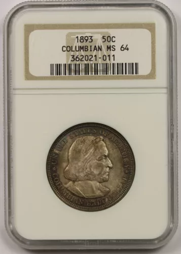 1893 Columbian Exposition Silver Commemorative Half Dollar 50C MS 64 NGC