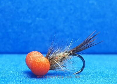 3 x Orange Augen Phesant Schwanz Nymphe Muster Kamasan Gr. 10 Haken