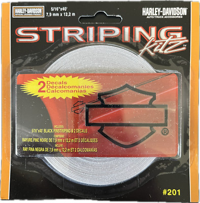 Harley Davidson Striping Kitz 5/16'' x 40' Black Pinstriping & 2 Decals #201