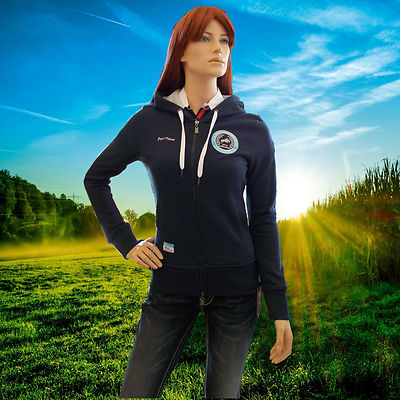 Equi-Theme Zip Up Hooded Sweat Jacket, Sweat Jacket, Navy