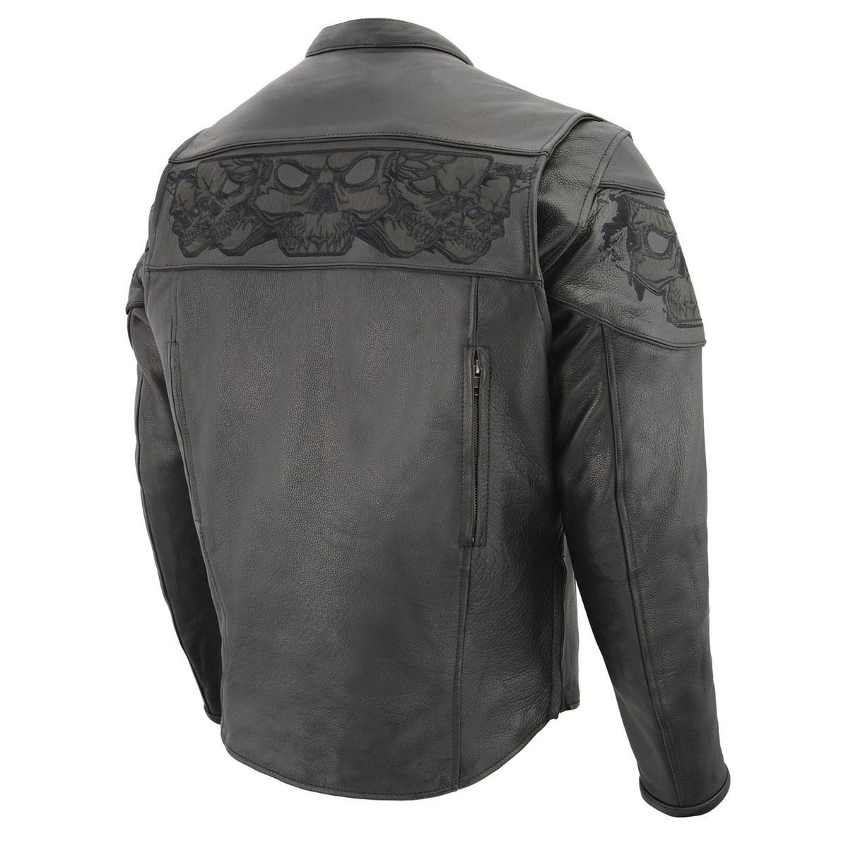 Milwaukee Leather MLM1500 Mens Crossover Reflective Skull Leather