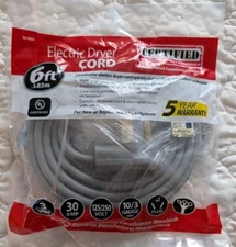 Certified Appliance Accessories 90-1024 Electric Dryer Cord Gray 6ft