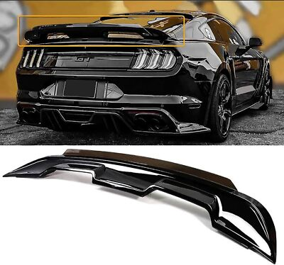 #ad GT500 Style Spoiler W Smoke Gurney Flap Wicker Bill For 2015 2023 Ford Mustang $115.00