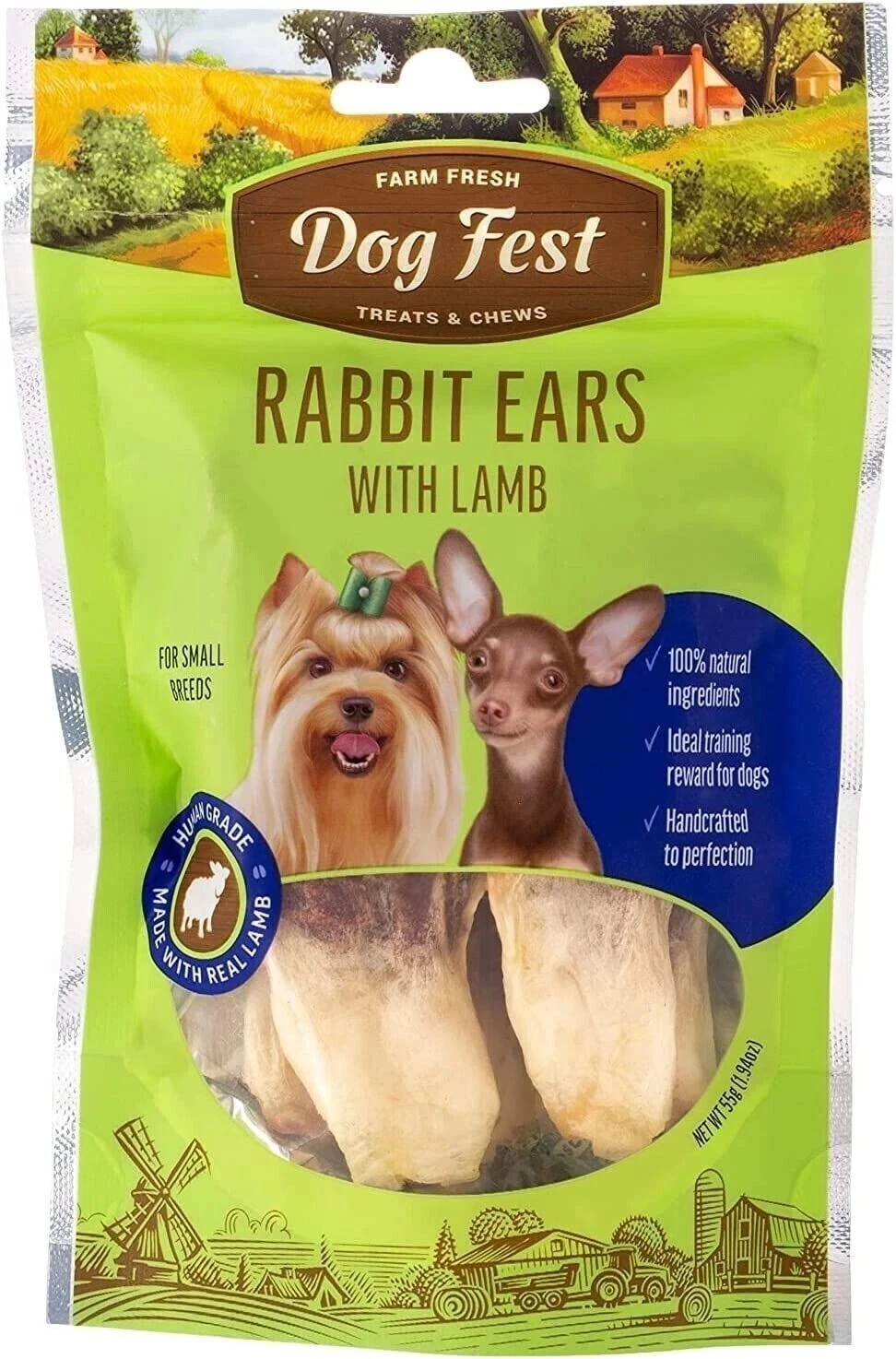 Dog Fest Rabbit Ears With Lamb 55G Free Shipping World Wide