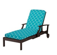Premium Box Edge Outdoor Chaise Lounge Cushion Blue Geometric Trellis Premium Box Edge Outdoor Chaise Lounge Cushion Blue Geometric Trellis