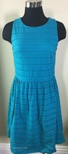 Ann Taylor LOFT Teal Green Cotton Stretch Fit Summer Dress Women's XS NWT $69.50