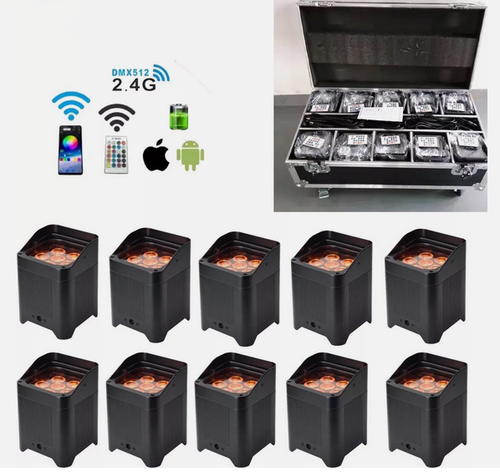 Uplighting For Wedding 6x18w RGBWAUV 6in1 Battery Wireless DMX Uplight Dj Weding