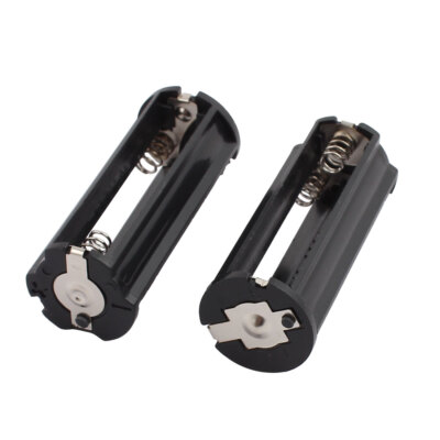 2Pcs Black Battery Holder for 3 x 1.5V AAA Batteries Flashlight Torch