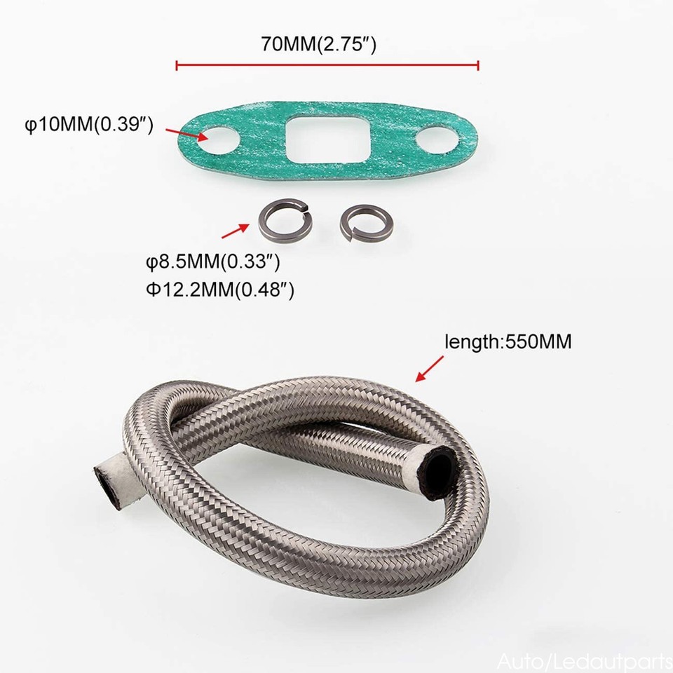 T3/T4/T04E/T04B/T76 3/4" Slip In Hose Turbocharger Oil Drain Flange – SPA TURBO USA - Foto 3