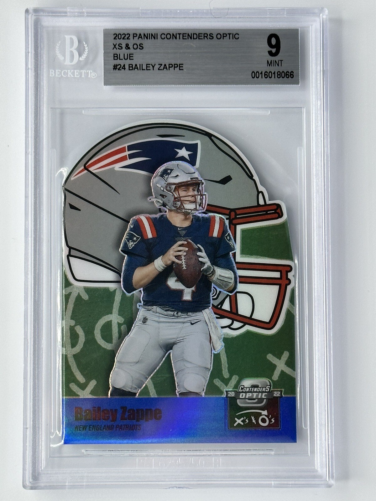 Bailey Zappe Panini Contenders Optic X's & O's #XO24 Blue