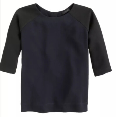 Haut Style Baseball J.Crew Colorblock Noir Et Crème - Manches 3/4 - Taille 6 - Très Bon état