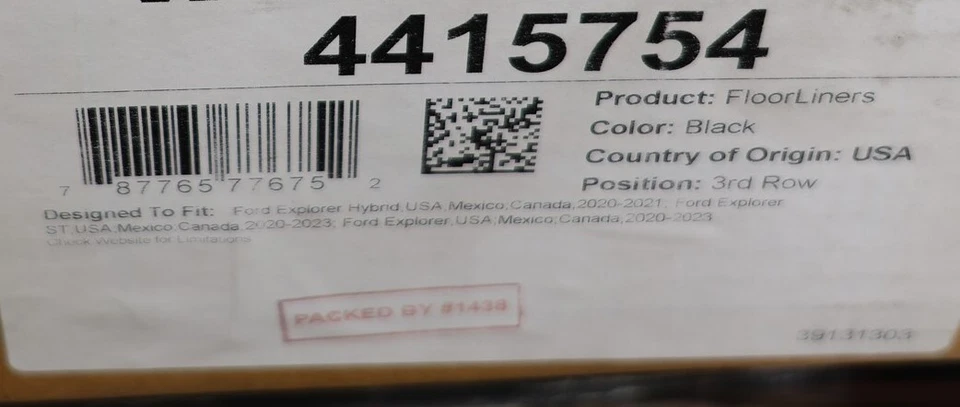 NUEVO revestimiento de piso negro para todo clima tercera fila 4415754 Ford Explorer 2020-2024 Foto 2 de 3